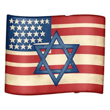 United States flag with a swastika symbol and star of david symbol on the flag sticker