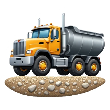 18 wheeler dumping rocks sticker