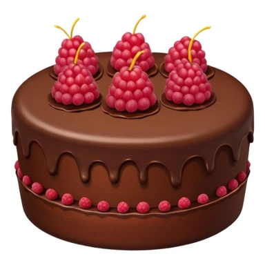 Chocolate Birthday Cake with raspberries sticker