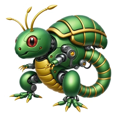 Cyber-robot-mecha-Caterpie-Vibrava-fusion sticker