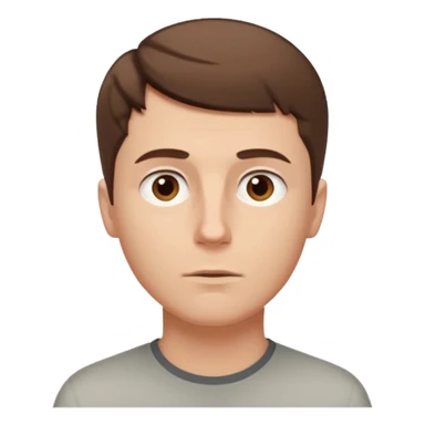 white guy looks up thoughtfully sticker