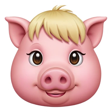pig with blonde fringe sticker