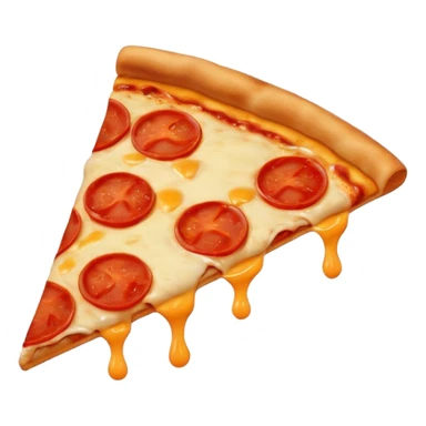 slice of pizza with muscular arms, shiny and rounded, expressive face, emoji style sticker