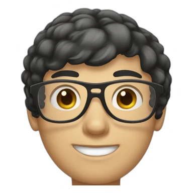 white young man with round glasses and black short hair sticker