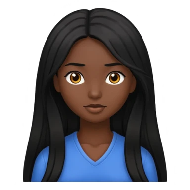 Morena long with long black hair  sticker