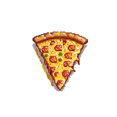 cheesy pizza slice with pepperoni sticker