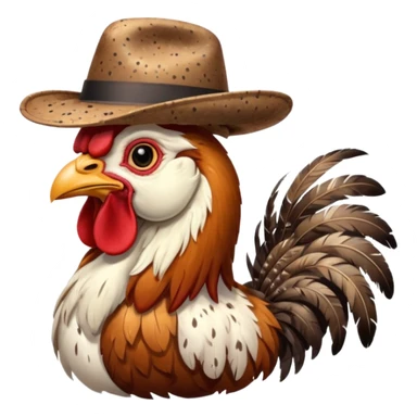 rooster wearing flat hat sticker