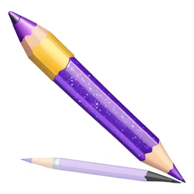 Glitter Purple and Cian pencil hand write  sticker