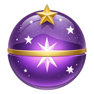 Bola de cristal roxa com estrela dourada brilhante dentro sticker