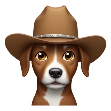 Dog wearing a cowboy hat sticker