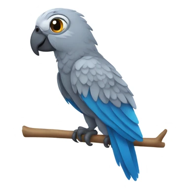 grey and blue parrot sticker