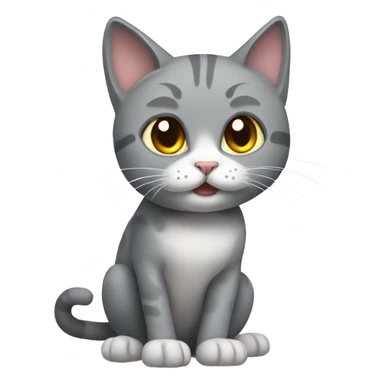 Grey cat with broken leg  sticker