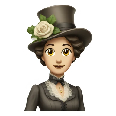 Brunette elegant Victorian woman sticker