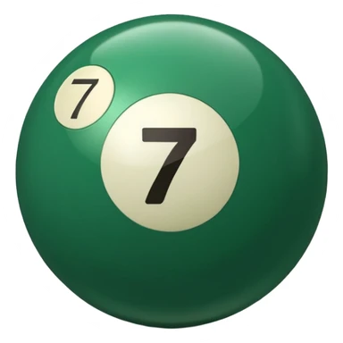 green billiard ball 7 number  sticker