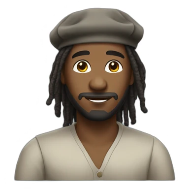 A black man with dread locks wearing a kippa sticker