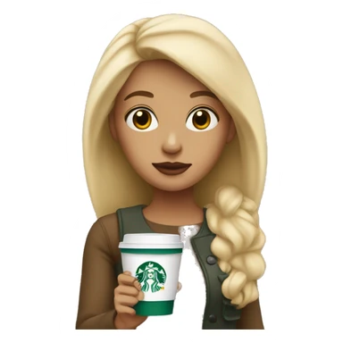 Blonde girl with starbucks cup in hand sticker