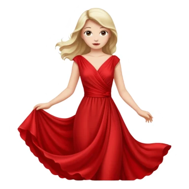 lady in red dress sticker