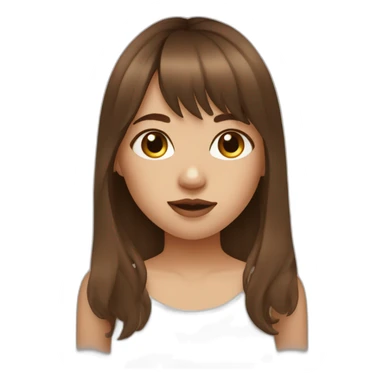 a girl with brown hair and bangs and a septum ring in her nose sticker