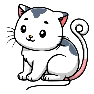 sleepy cat curled up sticker