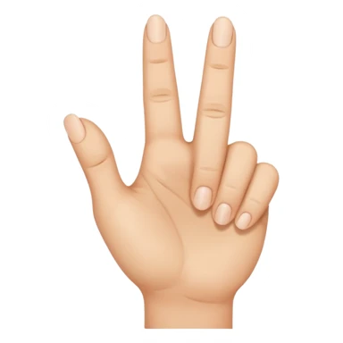 A hand with the thum is between middelvinger and index vinger sticker