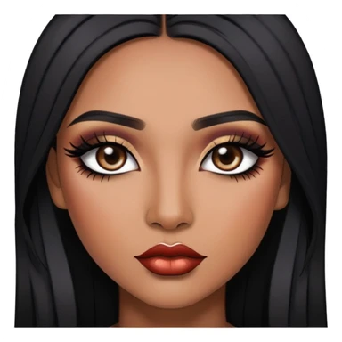 indian girl, brown skin, long black hair, underneath colored hair, baddie,pretty, makeup, lipliner, black eyeliner, sticker