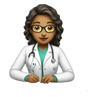medical student girl who is studying in her room sticker