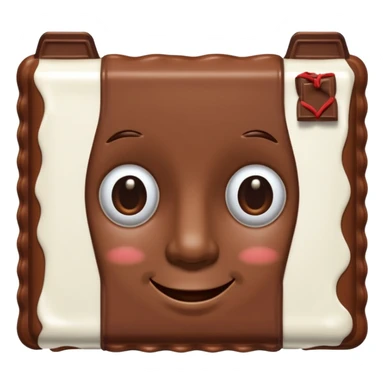 A chocolate with a tie and facial features sticker