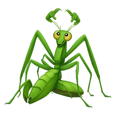 Spider fighting praying mantis sticker