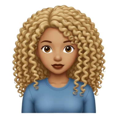 Uma mulher negra da pele clara com cabelo cacheados bem longo até a bunda  sticker