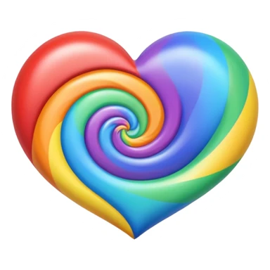 heart with a rainbow swirl sticker