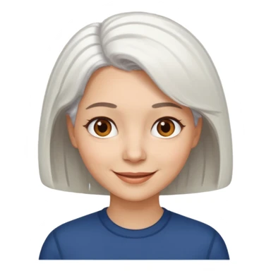 white haired woman with bob hair light skin brown eyes sticker