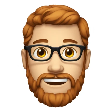 man short, short brownish red hair, beard, glasses, blue eyes sticker