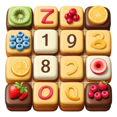 sudoku with cakes and food sticker