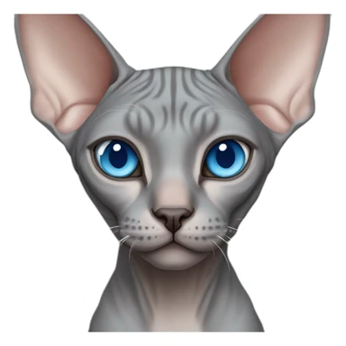 grey sphynx cat with blue eyes sticker