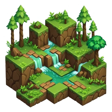 StarCraft-inspired, isometric RTS rugged terrain tile forest sticker