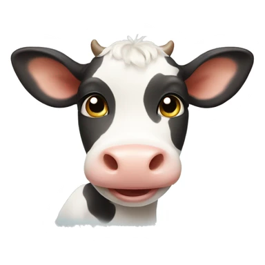 smiling baby cow  sticker