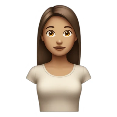 Girl with brown hair straight with clear skin tone sticker