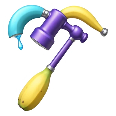 glitter purple and cian hammer ban sticker