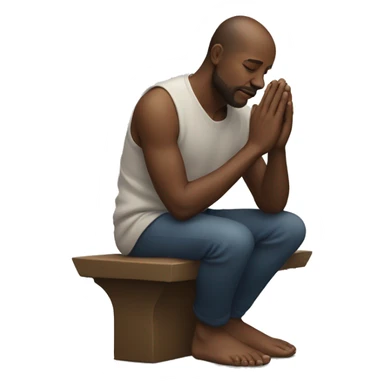 Man on knee praying sticker
