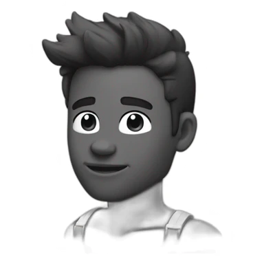 Giga Chad smiling black and white musculation meme a little from profile and with short hairs sticker