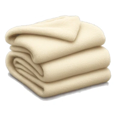 Folded fuzzy cream blanket sticker