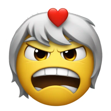 angry face with hearts sticker