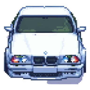 BMW car front view pixel art style sticker