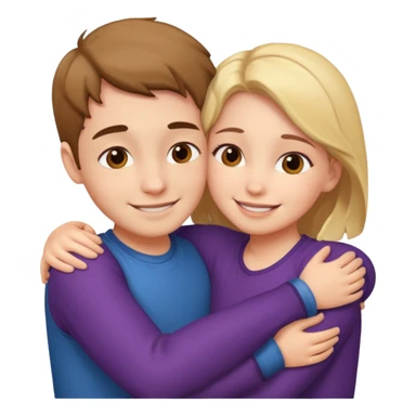 Boy and girl hugging each other in love sticker