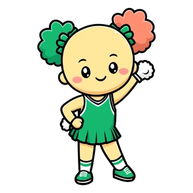 Blue and orange cheer pom Poms sticker