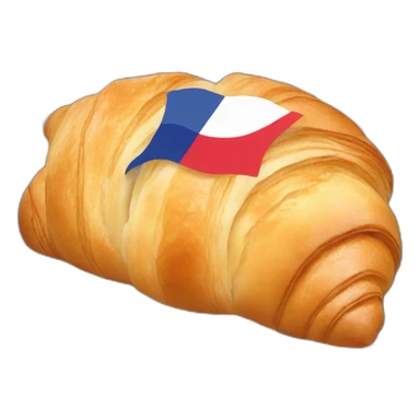 croissant in colors of the french flag sticker