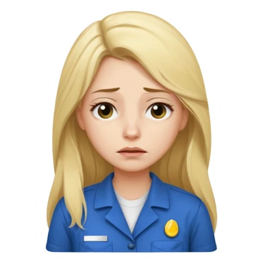 tired blond woman with long hair. she should look like she works in the ffcie  sticker