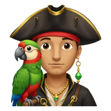 pirate and parrot sticker