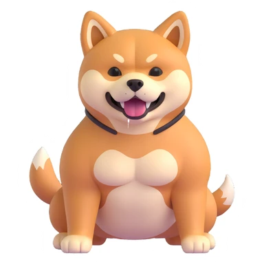 shiba inu with muscles sticker