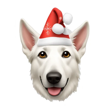 White Swiss shepherd Christmas hat  sticker